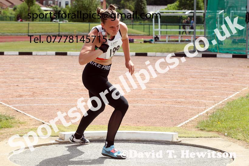 Senior womens shot putt, 2021 Northern Senior and Under-20s Champs., Leigh. Photo: David T. Hewitson/Sports for All Pics